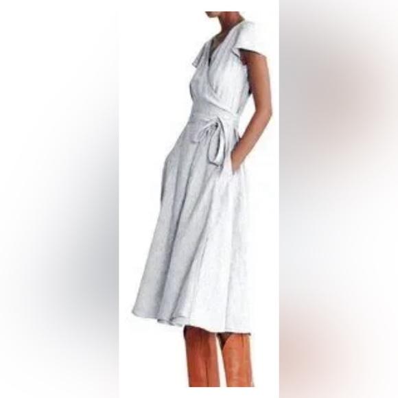 New Ralph Lauren Midi 100% Linen Navy Dress (8) - Picture 1 of 16